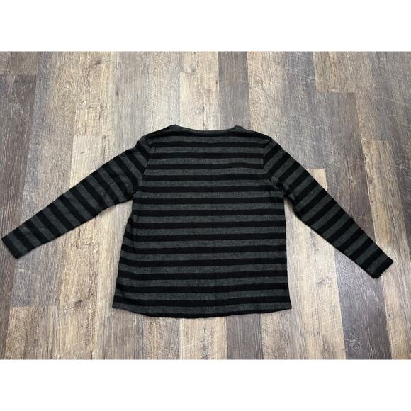 ZARA Striped Sweater with Floral Embellishment Size Large - Picture 6 of 6